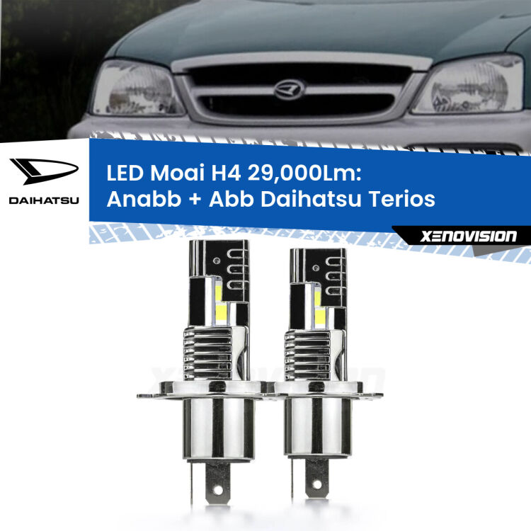 <strong>Kit Anabbaglianti LED per Daihatsu Terios</strong>  1997 - 2005</strong>: 29.000Lumen, canbus, fatti per durare. Qualità Massima Garantita.