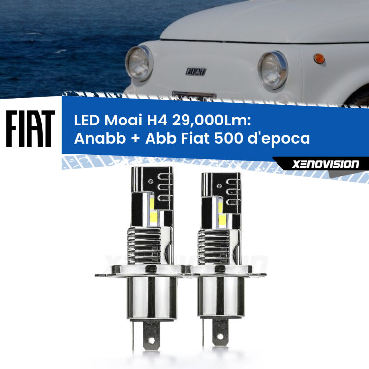 <strong>Kit Anabbaglianti LED per Fiat 500 d'epoca</strong>  in poi</strong>: 29.000Lumen, canbus, fatti per durare. Qualità Massima Garantita.