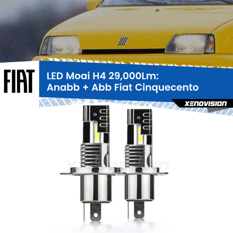 <strong>Kit Anabbaglianti LED per Fiat Cinquecento</strong>  1991 - 1999</strong>: 29.000Lumen, canbus, fatti per durare. Qualità Massima Garantita.