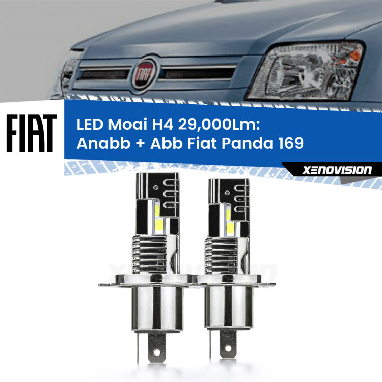 <strong>Kit Anabbaglianti LED per Fiat Panda</strong> 169 2003 - 2012</strong>: 29.000Lumen, canbus, fatti per durare. Qualità Massima Garantita.