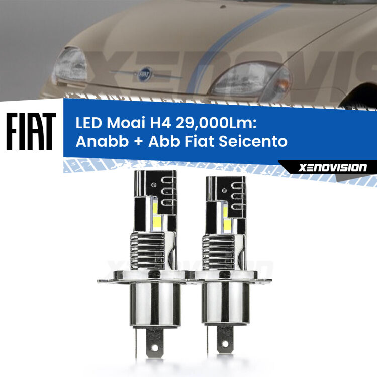 <strong>Kit Anabbaglianti LED per Fiat Seicento</strong>  1998 - 2010</strong>: 29.000Lumen, canbus, fatti per durare. Qualità Massima Garantita.