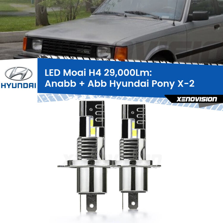 <strong>Kit Anabbaglianti LED per Hyundai Pony</strong> X-2 1989 - 1995</strong>: 29.000Lumen, canbus, fatti per durare. Qualità Massima Garantita.