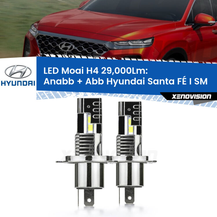 <strong>Kit Anabbaglianti LED per Hyundai Santa FÉ I</strong> SM 2001 - 205</strong>: 29.000Lumen, canbus, fatti per durare. Qualità Massima Garantita.