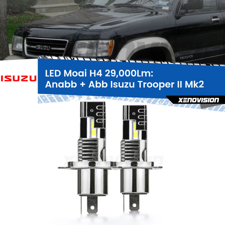 <strong>Kit Anabbaglianti LED per Isuzu Trooper II</strong> Mk2 1991 - 2002</strong>: 29.000Lumen, canbus, fatti per durare. Qualità Massima Garantita.