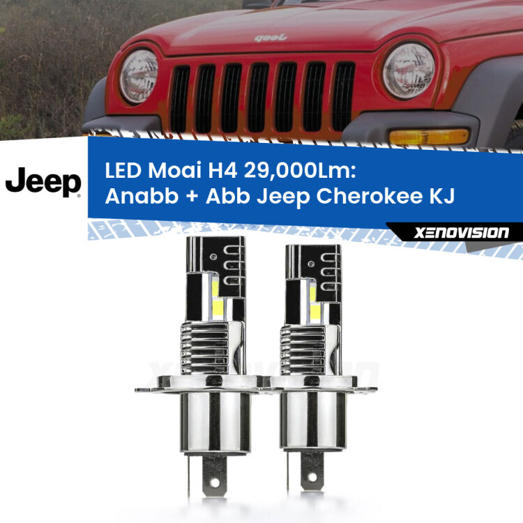 <strong>Kit Anabbaglianti LED per Jeep Cherokee</strong> KJ 2002 - 2007</strong>: 29.000Lumen, canbus, fatti per durare. Qualità Massima Garantita.