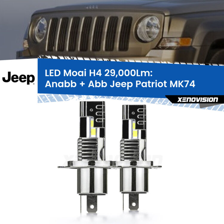 <strong>Kit Anabbaglianti LED per Jeep Patriot</strong> MK74 2007 - 2017</strong>: 29.000Lumen, canbus, fatti per durare. Qualità Massima Garantita.