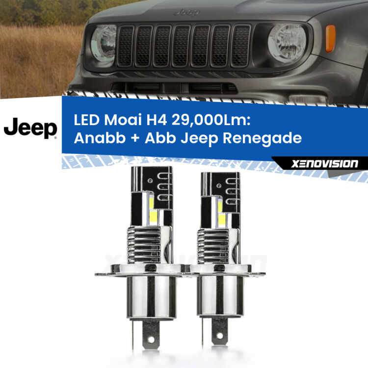 <strong>Kit Anabbaglianti LED per Jeep Renegade</strong>  2014 in poi</strong>: 29.000Lumen, canbus, fatti per durare. Qualità Massima Garantita.