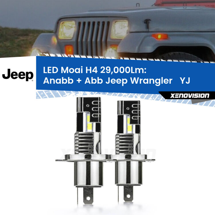 <strong>Kit Anabbaglianti LED per Jeep Wrangler  </strong> YJ 1986 - 1995</strong>: 29.000Lumen, canbus, fatti per durare. Qualità Massima Garantita.