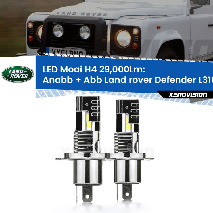 <strong>Kit Anabbaglianti LED per Land rover Defender</strong> L316 1998 - 2016</strong>: 29.000Lumen, canbus, fatti per durare. Qualità Massima Garantita.