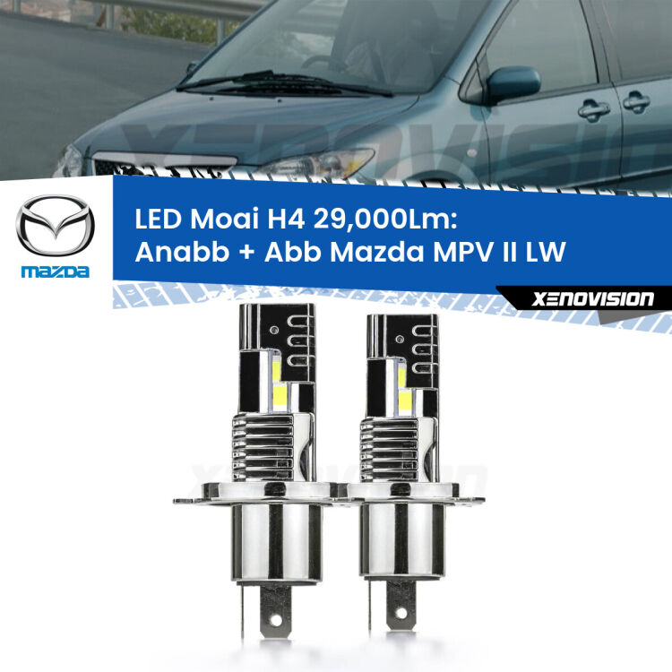 <strong>Kit Anabbaglianti LED per Mazda MPV II</strong> LW 1999 - 2006</strong>: 29.000Lumen, canbus, fatti per durare. Qualità Massima Garantita.