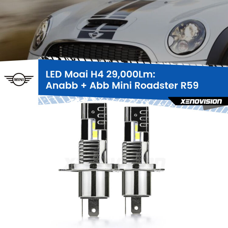 <strong>Kit Anabbaglianti LED per Mini Roadster</strong> R59 2012 - 2015</strong>: 29.000Lumen, canbus, fatti per durare. Qualità Massima Garantita.