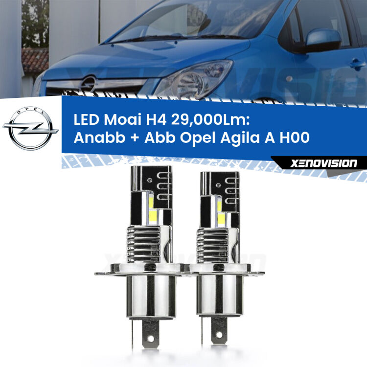 <strong>Kit Anabbaglianti LED per Opel Agila A</strong> H00 2000 - 2007</strong>: 29.000Lumen, canbus, fatti per durare. Qualità Massima Garantita.