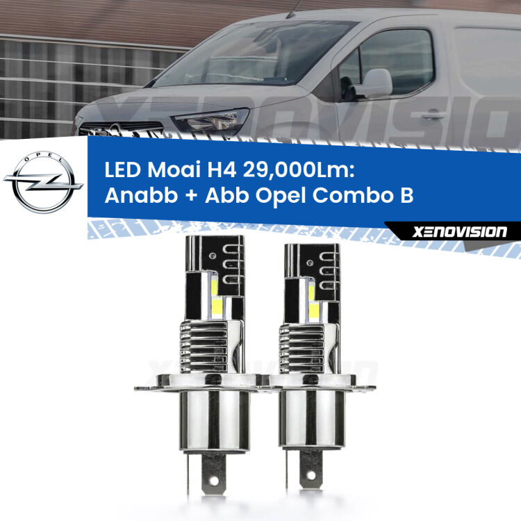 <strong>Kit Anabbaglianti LED per Opel Combo B</strong>  1994 - 2001</strong>: 29.000Lumen, canbus, fatti per durare. Qualità Massima Garantita.