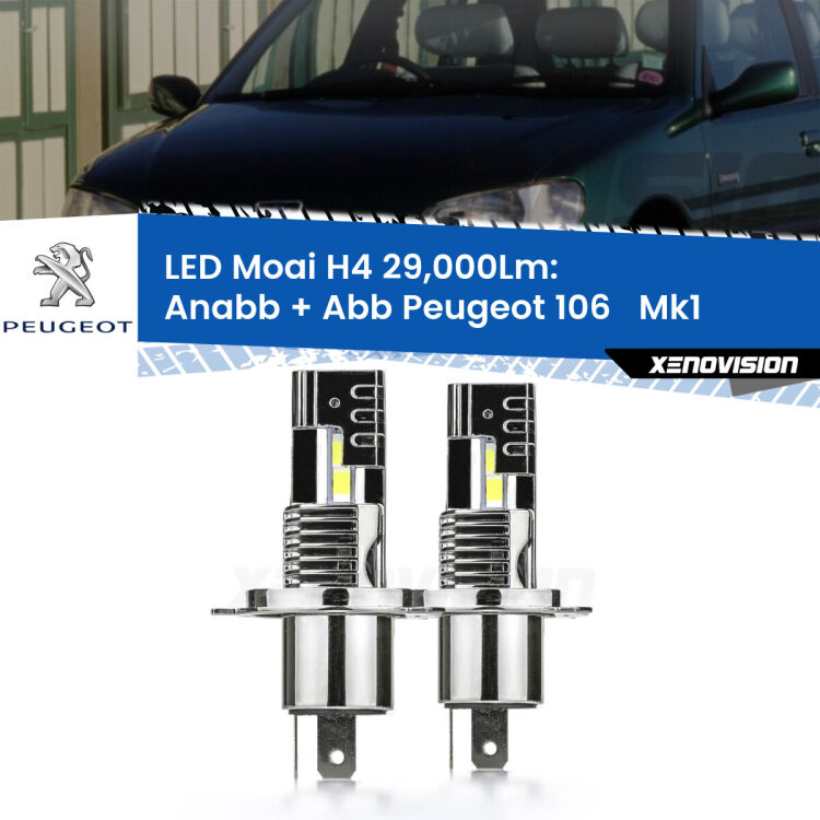 <strong>Kit Anabbaglianti LED per Peugeot 106  </strong> Mk1 1991 - 1996</strong>: 29.000Lumen, canbus, fatti per durare. Qualità Massima Garantita.