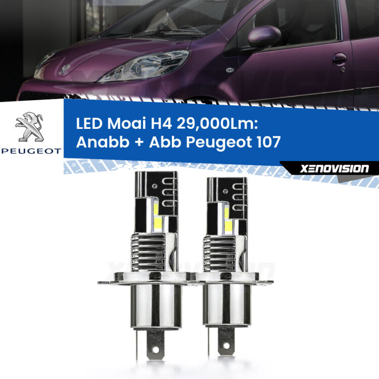 <strong>Kit Anabbaglianti LED per Peugeot 107</strong>  2005 - 2014</strong>: 29.000Lumen, canbus, fatti per durare. Qualità Massima Garantita.