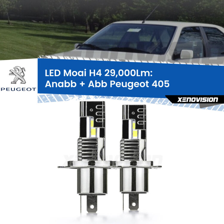 <strong>Kit Anabbaglianti LED per Peugeot 405</strong>  1987 - 1997</strong>: 29.000Lumen, canbus, fatti per durare. Qualità Massima Garantita.