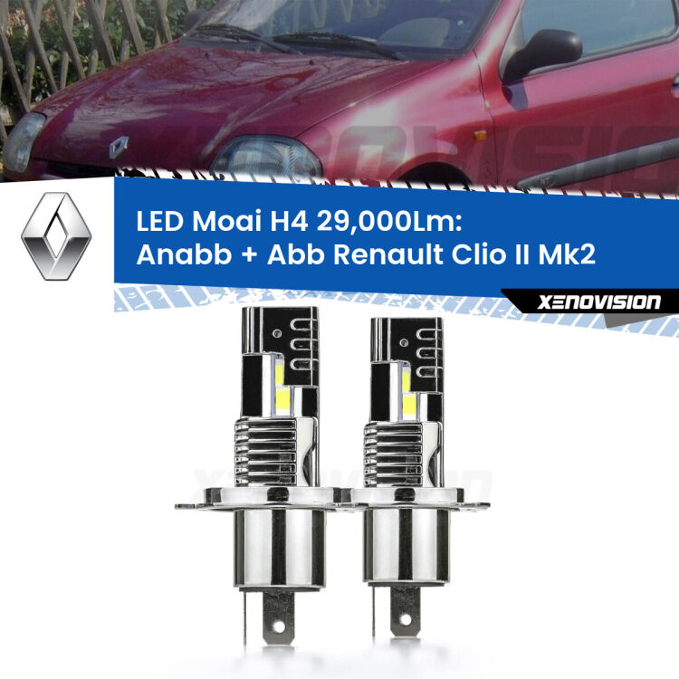 <strong>Kit Anabbaglianti LED per Renault Clio II</strong> Mk2 a parabola singola</strong>: 29.000Lumen, canbus, fatti per durare. Qualità Massima Garantita.