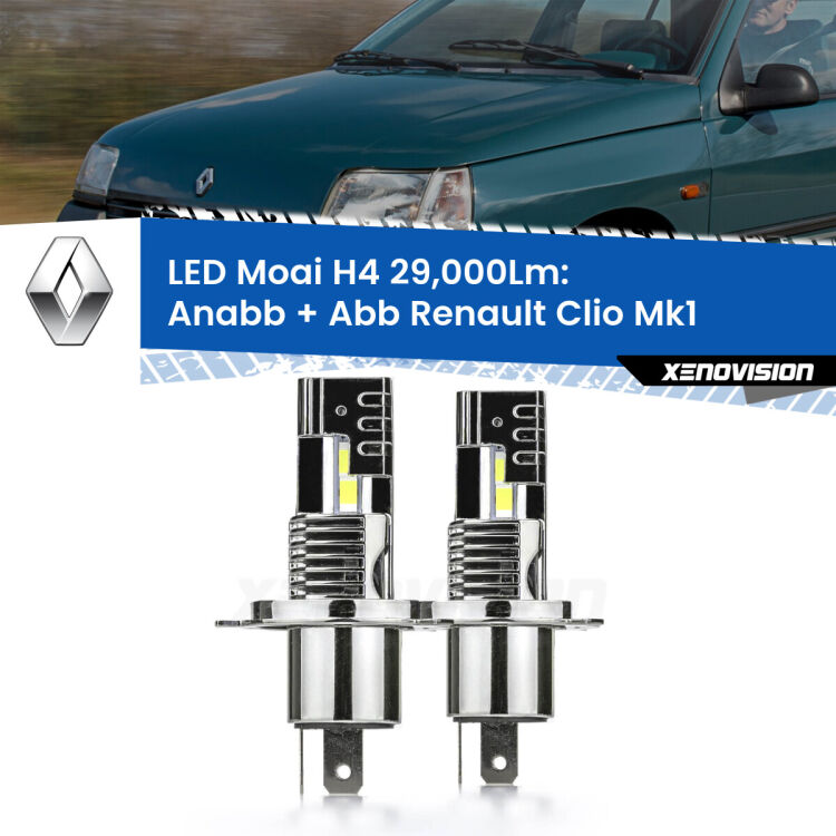 <strong>Kit Anabbaglianti LED per Renault Clio</strong> Mk1 1990 - 1998</strong>: 29.000Lumen, canbus, fatti per durare. Qualità Massima Garantita.