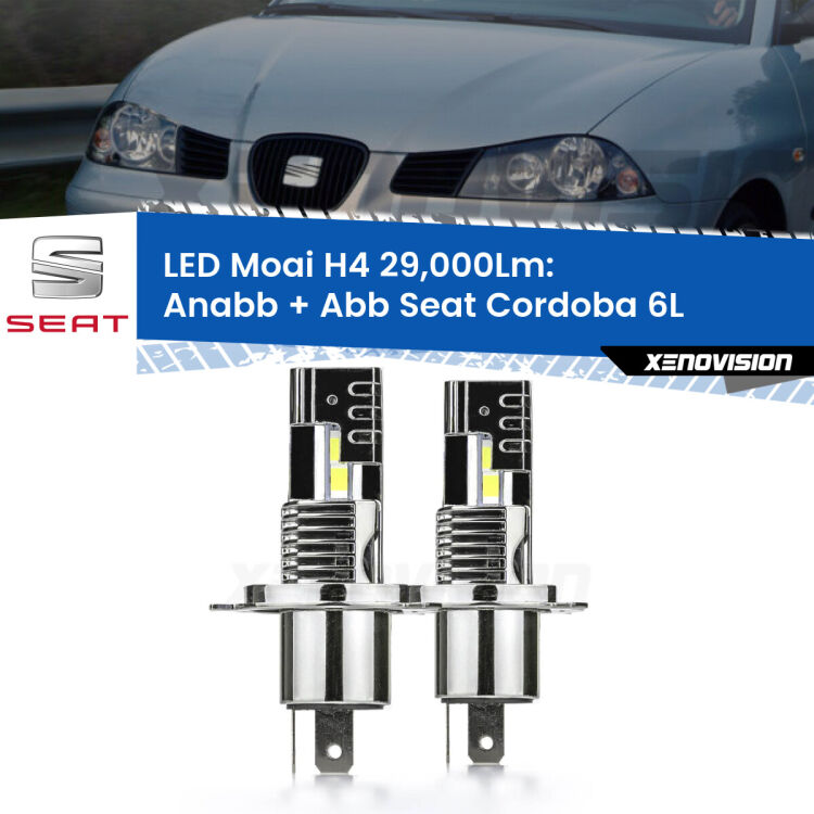 <strong>Kit Anabbaglianti LED per Seat Cordoba</strong> 6L a parabola singola</strong>: 29.000Lumen, canbus, fatti per durare. Qualità Massima Garantita.