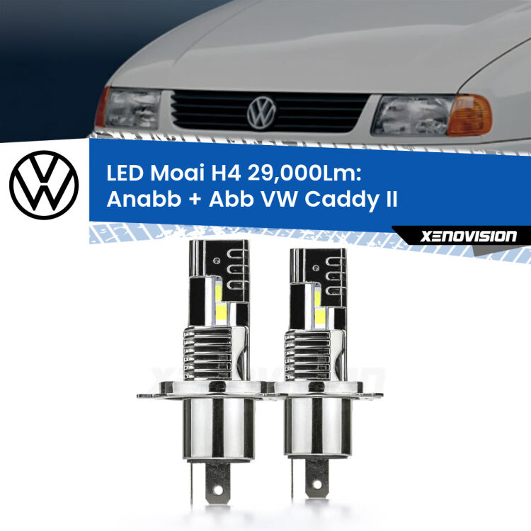 <strong>Kit Anabbaglianti LED per VW Caddy II</strong>  1996 - 2004</strong>: 29.000Lumen, canbus, fatti per durare. Qualità Massima Garantita.