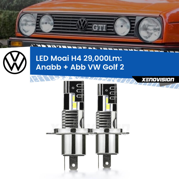 <strong>Kit Anabbaglianti LED per VW Golf 2</strong>  1983 - 1990</strong>: 29.000Lumen, canbus, fatti per durare. Qualità Massima Garantita.