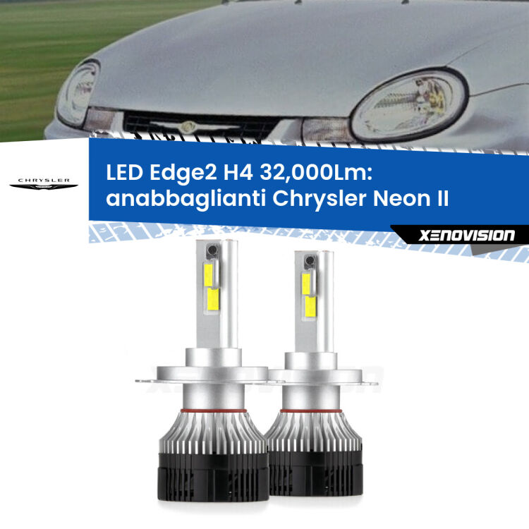 <p><strong>Kit anabbaglianti LED H4 per Chrysler Neon II</strong>  1999 - 2006. </strong>Potenza smisurata, taglio di luce perfetto. Super canbus. Qualità Massima.</p>