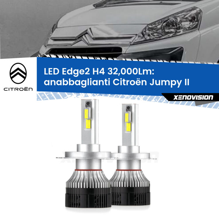 <p><strong>Kit anabbaglianti LED H4 per Citroën Jumpy</strong> II 2006 - 2015. </strong>Potenza smisurata, taglio di luce perfetto. Super canbus. Qualità Massima.</p>