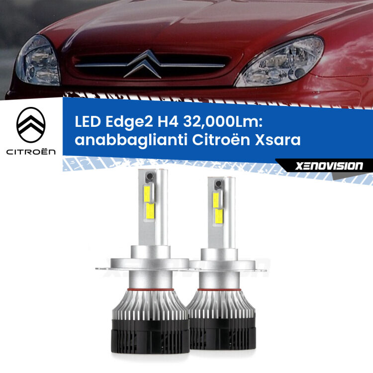 <p><strong>Kit anabbaglianti LED H4 per Citroën Xsara</strong>  a parabola singola. </strong>Potenza smisurata, taglio di luce perfetto. Super canbus. Qualità Massima.</p>