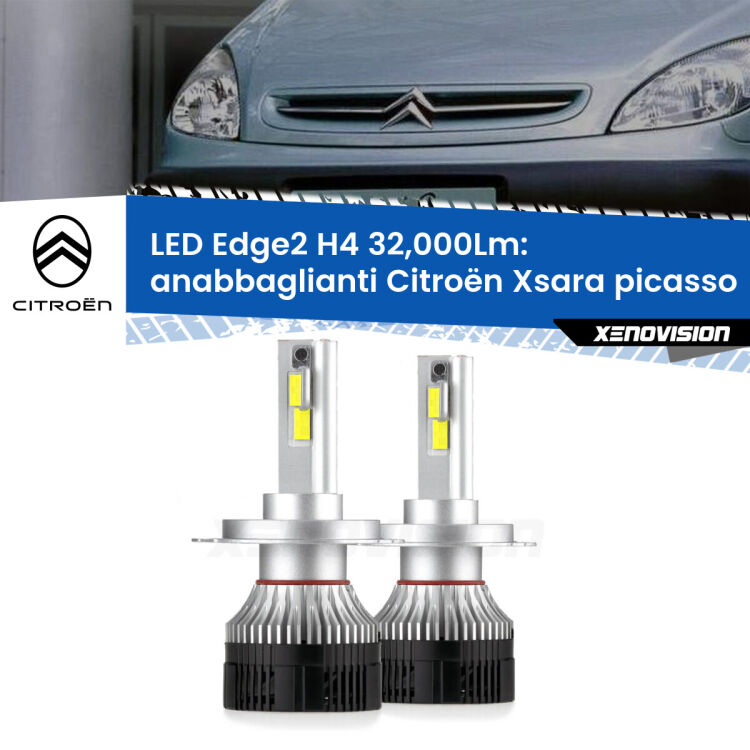 <p><strong>Kit anabbaglianti LED H4 per Citroën Xsara picasso</strong>  1999 - 2012. </strong>Potenza smisurata, taglio di luce perfetto. Super canbus. Qualità Massima.</p>