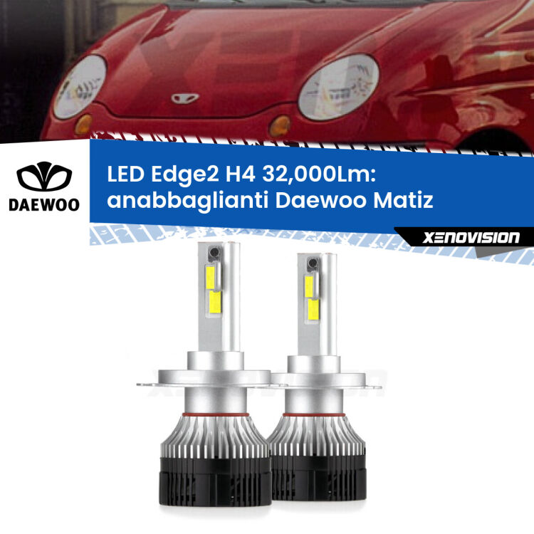 <p><strong>Kit anabbaglianti LED H4 per Daewoo Matiz</strong>  1998 - 2005. </strong>Potenza smisurata, taglio di luce perfetto. Super canbus. Qualità Massima.</p>