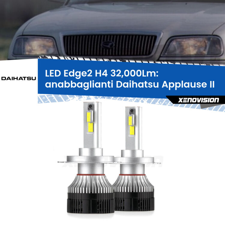 <p><strong>Kit anabbaglianti LED H4 per Daihatsu Applause</strong> II 1997 - 2000. </strong>Potenza smisurata, taglio di luce perfetto. Super canbus. Qualità Massima.</p>