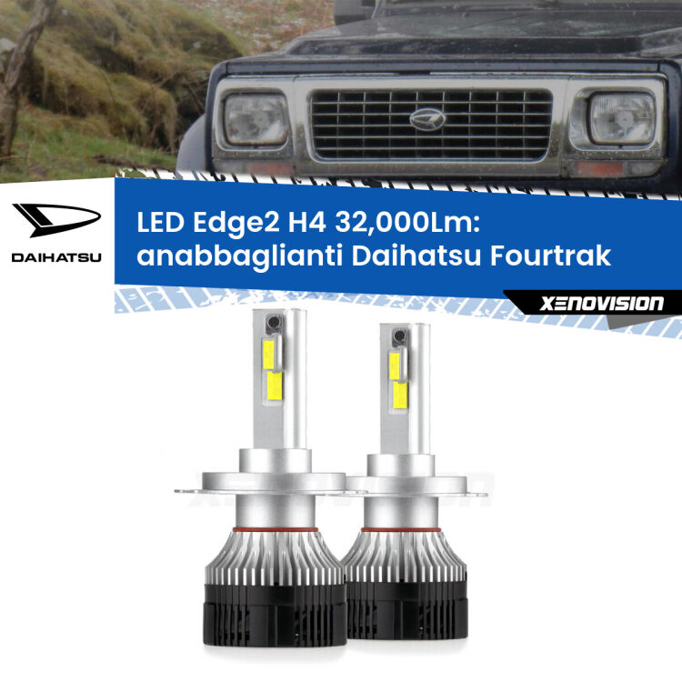 <p><strong>Kit anabbaglianti LED H4 per Daihatsu Fourtrak</strong>  1985 - 1998. </strong>Potenza smisurata, taglio di luce perfetto. Super canbus. Qualità Massima.</p>