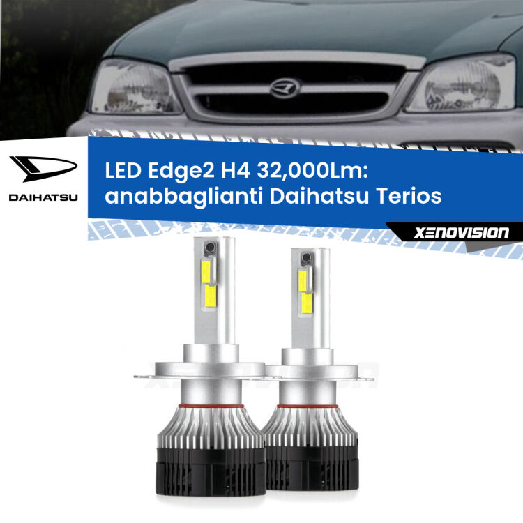 <p><strong>Kit anabbaglianti LED H4 per Daihatsu Terios</strong>  1997 - 2005. </strong>Potenza smisurata, taglio di luce perfetto. Super canbus. Qualità Massima.</p>