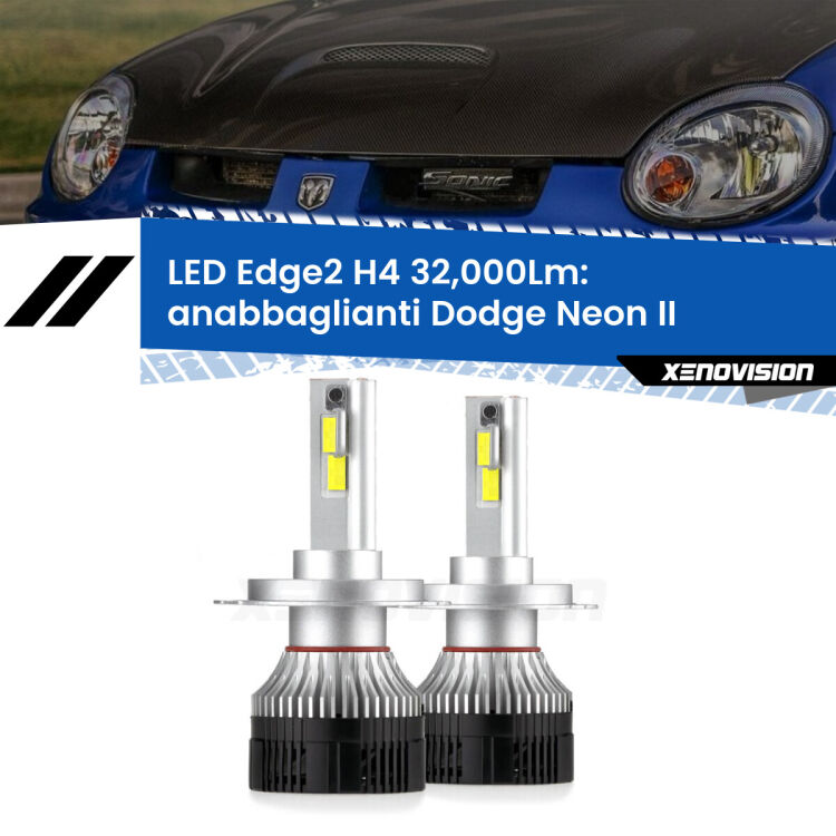 <p><strong>Kit anabbaglianti LED H4 per Dodge Neon</strong> II 1999 - 2005. </strong>Potenza smisurata, taglio di luce perfetto. Super canbus. Qualità Massima.</p>