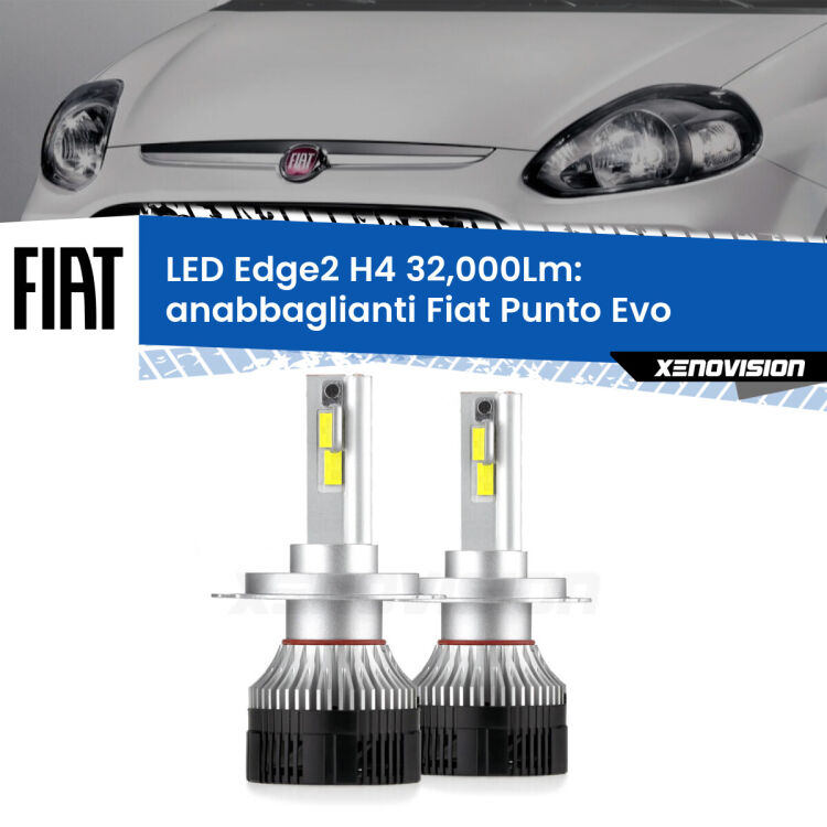 <p><strong>Kit anabbaglianti LED H4 per Fiat Punto Evo</strong>  2009 - 2015. </strong>Potenza smisurata, taglio di luce perfetto. Super canbus. Qualità Massima.</p>