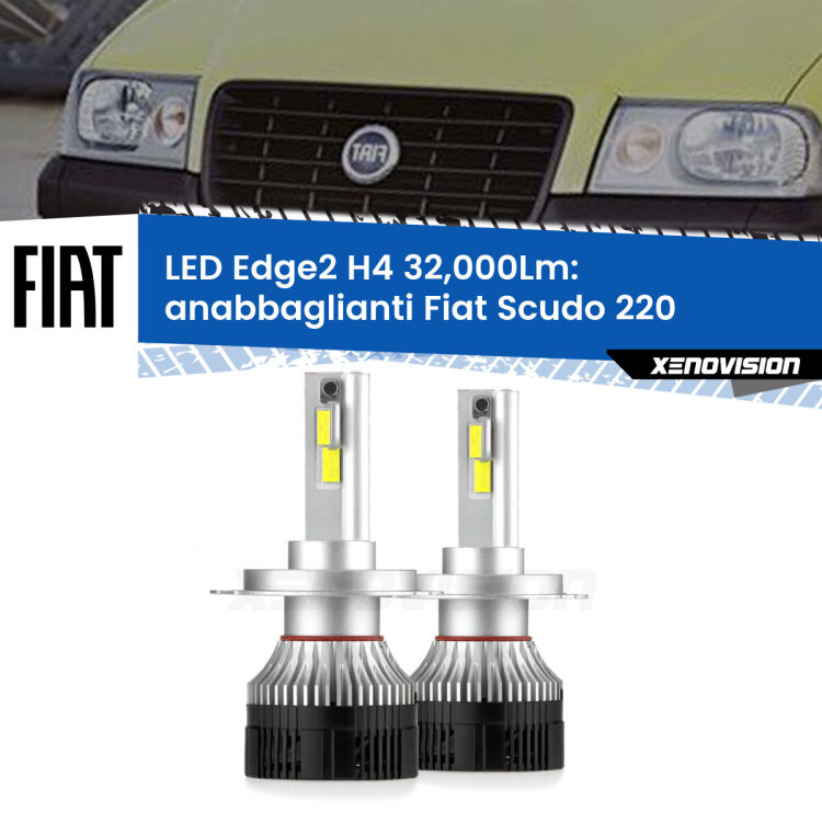 <p><strong>Kit anabbaglianti LED H4 per Fiat Scudo</strong> 220 a parabola singola. </strong>Potenza smisurata, taglio di luce perfetto. Super canbus. Qualità Massima.</p>