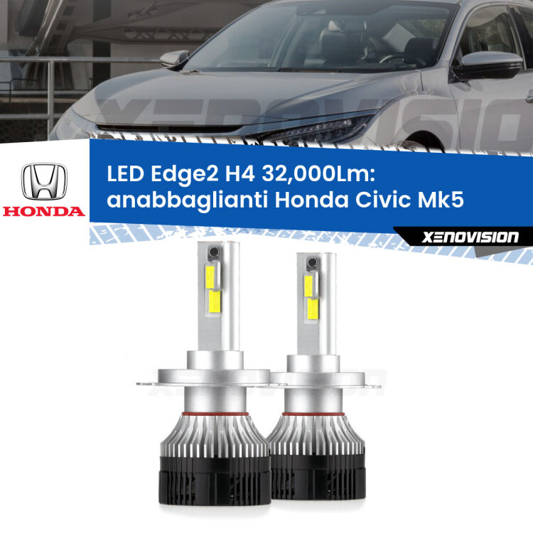 <p><strong>Kit anabbaglianti LED H4 per Honda Civic</strong> Mk5 1991 - 1994. </strong>Potenza smisurata, taglio di luce perfetto. Super canbus. Qualità Massima.</p>