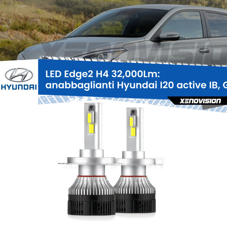 <p><strong>Kit anabbaglianti LED H4 per Hyundai I20 active</strong> IB, GB a parabola singola. </strong>Potenza smisurata, taglio di luce perfetto. Super canbus. Qualità Massima.</p>