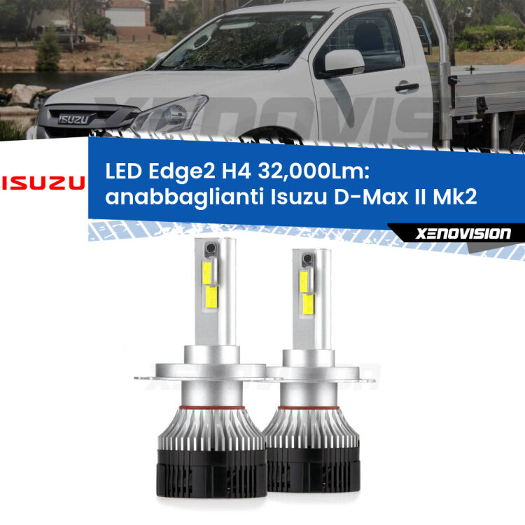 <p><strong>Kit anabbaglianti LED H4 per Isuzu D-Max II</strong> Mk2 a parabola singola. </strong>Potenza smisurata, taglio di luce perfetto. Super canbus. Qualità Massima.</p>