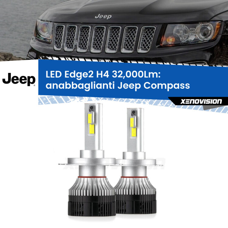 <p><strong>Kit anabbaglianti LED H4 per Jeep Compass</strong>  2006 - 2010. </strong>Potenza smisurata, taglio di luce perfetto. Super canbus. Qualità Massima.</p>