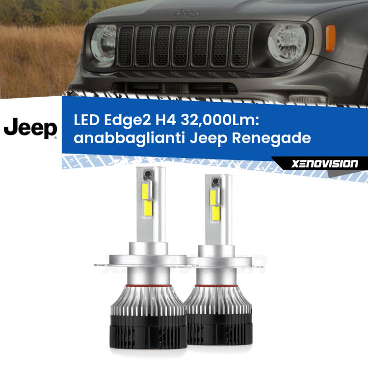 <p><strong>Kit anabbaglianti LED H4 per Jeep Renegade</strong>  2014 in poi. </strong>Potenza smisurata, taglio di luce perfetto. Super canbus. Qualità Massima.</p>