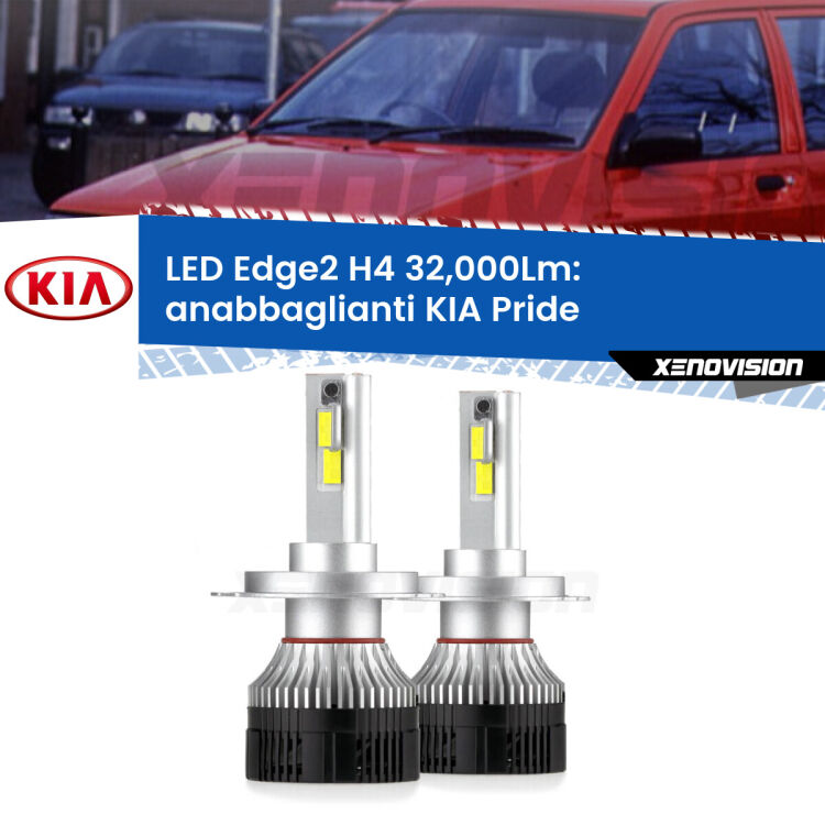 <p><strong>Kit anabbaglianti LED H4 per KIA Pride</strong>  1990 - 2001. </strong>Potenza smisurata, taglio di luce perfetto. Super canbus. Qualità Massima.</p>