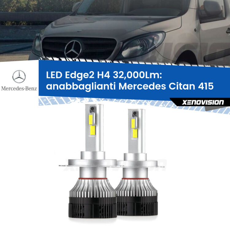 <p><strong>Kit anabbaglianti LED H4 per Mercedes Citan</strong> 415 2012 in poi. </strong>Potenza smisurata, taglio di luce perfetto. Super canbus. Qualità Massima.</p>