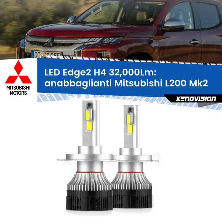 <p><strong>Kit anabbaglianti LED H4 per Mitsubishi L200</strong> Mk2 1986 - 1996. </strong>Potenza smisurata, taglio di luce perfetto. Super canbus. Qualità Massima.</p>