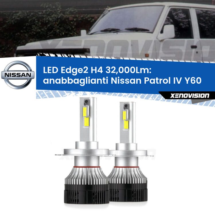 <p><strong>Kit anabbaglianti LED H4 per Nissan Patrol IV</strong> Y60 1988 - 1997. </strong>Potenza smisurata, taglio di luce perfetto. Super canbus. Qualità Massima.</p>