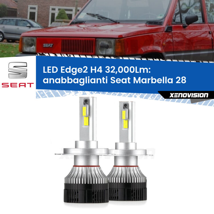 <p><strong>Kit anabbaglianti LED H4 per Seat Marbella</strong> 28 1986 - 1998. </strong>Potenza smisurata, taglio di luce perfetto. Super canbus. Qualità Massima.</p>