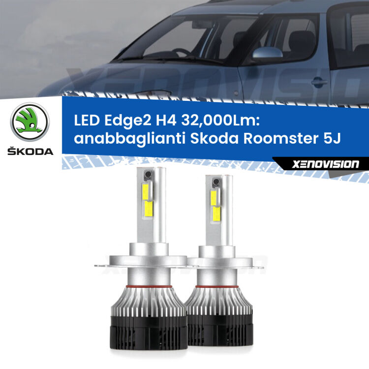 <p><strong>Kit anabbaglianti LED H4 per Skoda Roomster</strong> 5J fari a parabola. </strong>Potenza smisurata, taglio di luce perfetto. Super canbus. Qualità Massima.</p>