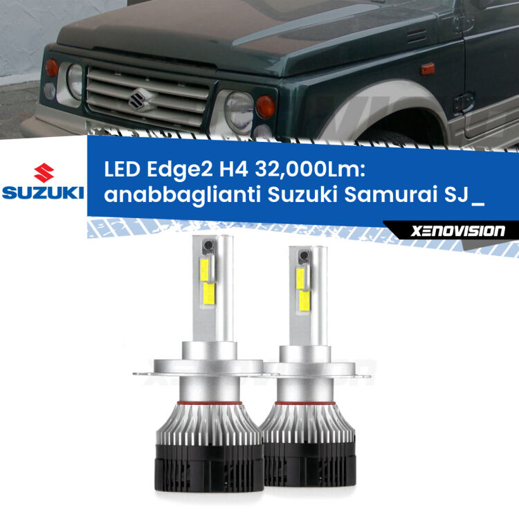 <p><strong>Kit anabbaglianti LED H4 per Suzuki Samurai</strong> SJ_ 1988 - 2004. </strong>Potenza smisurata, taglio di luce perfetto. Super canbus. Qualità Massima.</p>