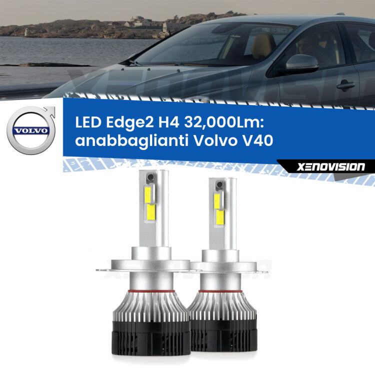 <p><strong>Kit anabbaglianti LED H4 per Volvo V40</strong>  a parabola singola. </strong>Potenza smisurata, taglio di luce perfetto. Super canbus. Qualità Massima.</p>