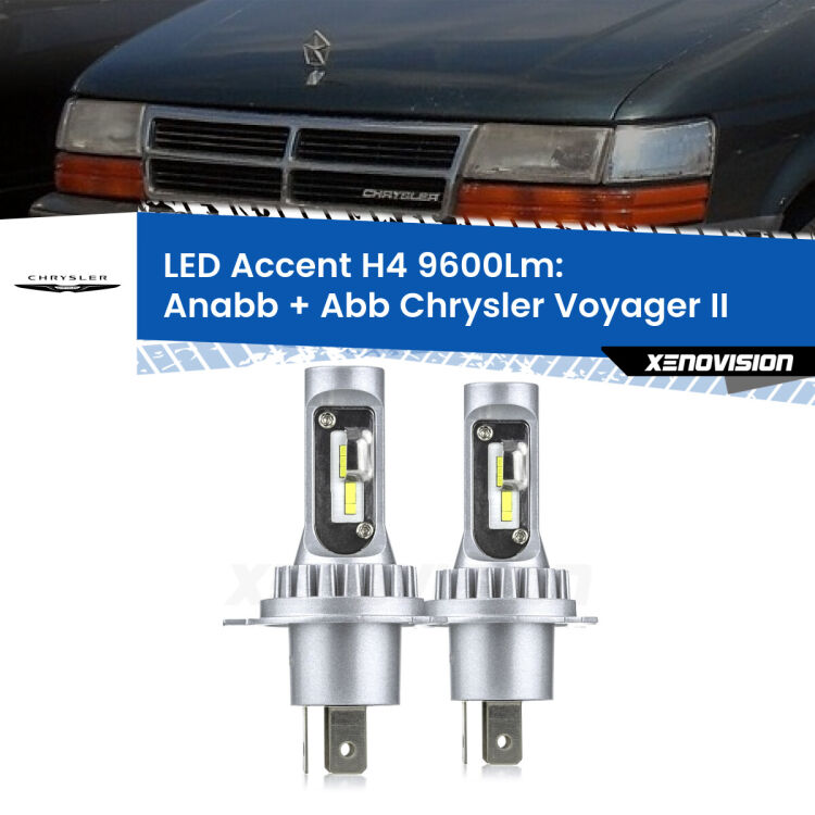 <strong>Kit LED per anabbaglianti + abbaglianti Voyager II</strong>  1990 - 1995.</strong> Coppia lampade <strong>H4</strong> doppia intensità senza ventola e ultracompatte per installazioni in fari senza spazi.